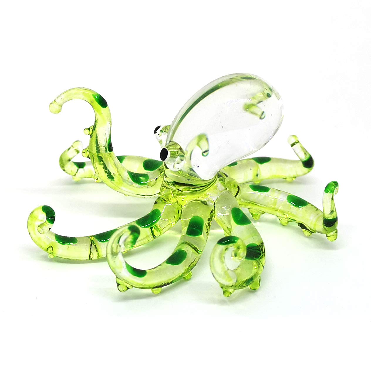 ZOOCRAFT Hand-Blown Glass Octopus Figurine, Lampwork Ocean Sculpture for Coastal Shelf & Desk Display — Artisan Gift for Marine Life Lovers, Scuba Divers & Aquarium Enthusiasts