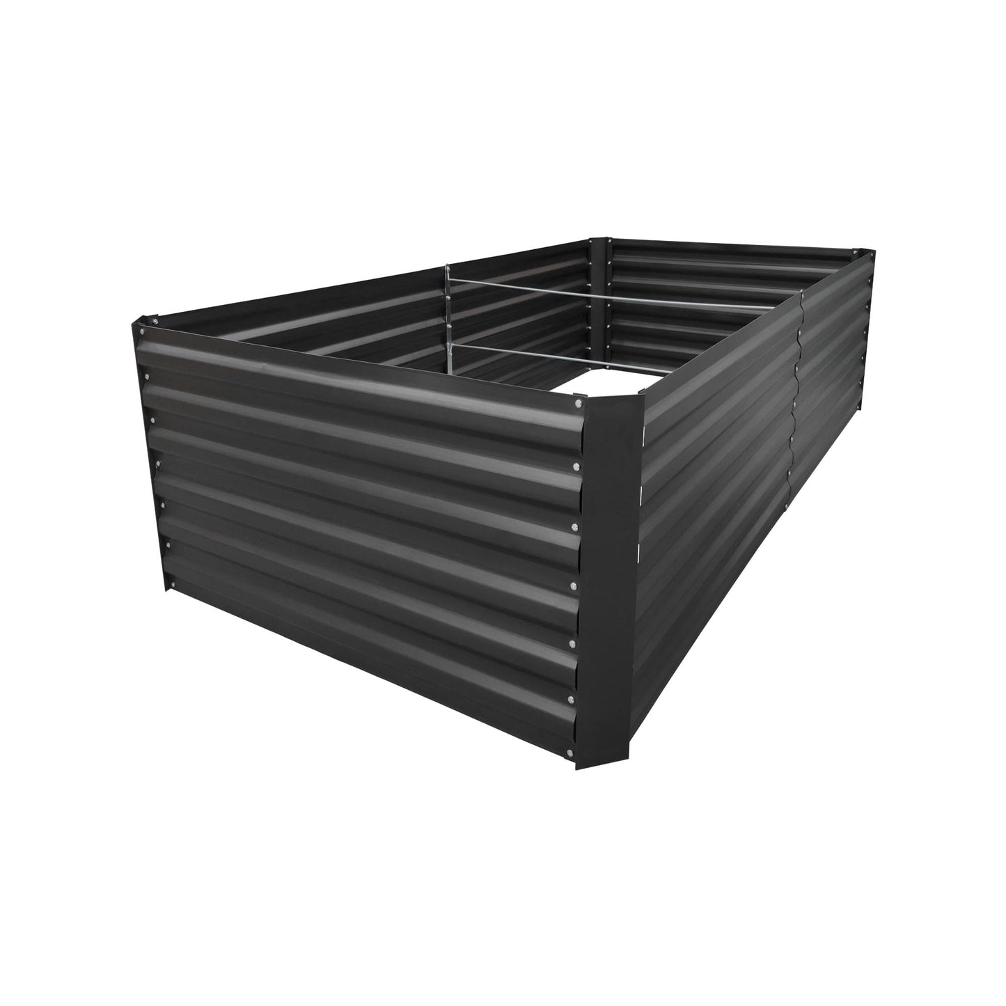 8x3x2FT Metal Raised Garden Bed Kit, Galvanized Outdoor Garden Bed Planter Box for Vegetables, Flowers, Herbs, Succulents and More, Black