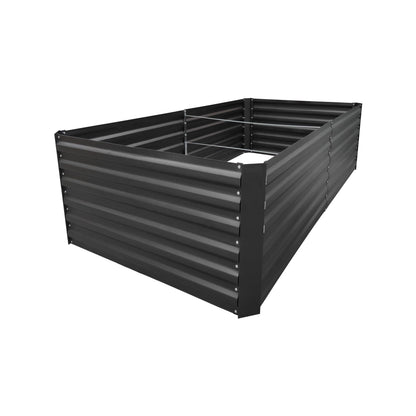 8x3x2FT Metal Raised Garden Bed Kit, Galvanized Outdoor Garden Bed Planter Box for Vegetables, Flowers, Herbs, Succulents and More, Black