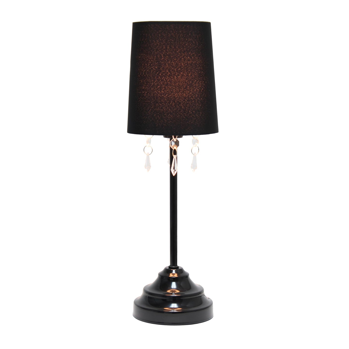 Simple Designs 17.25" Chic and Stylish Crystal Adorned Table Lamp - Black