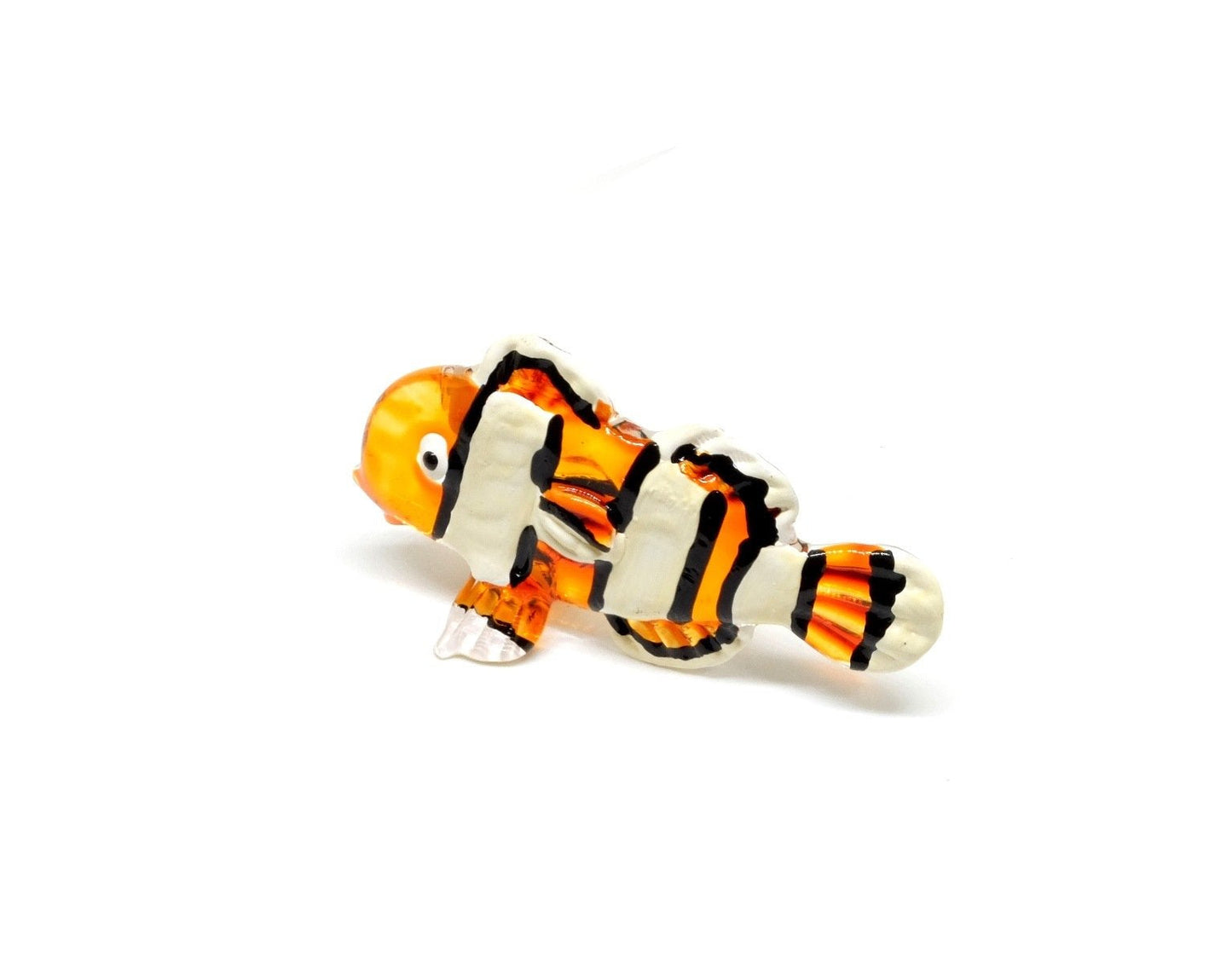 Handmade Mini 2" Clownfish Nemo Fish Figurine Art, Cool Stuff, Miniature Animals, Home or Garden Decor Gift Ideas