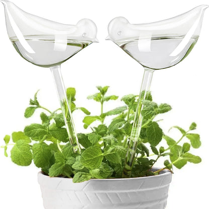 KiKiHome Plant Water Drippers, Glass Plant Waterer Bulbs,Self Watering Globes for Plants,Automatic Irrigation Device for Indoor & Outdoor Plants, 2 Birds