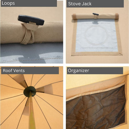 WHITEDUCK Regatta Canvas Bell Tent - w/StoveJack, Waterproof, 4 Season Luxury Camping and Glamping Yurt Tent Outdoor (20' (6M), Water Repellent, Realtree Edge)