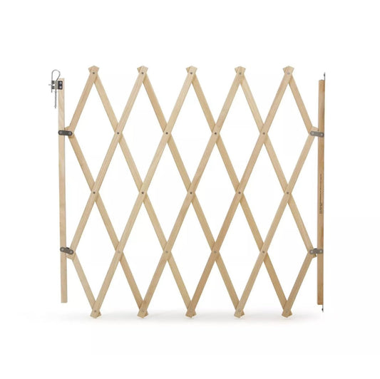 Bettacare Expandable Pet Barrier, 60cm - 108cm, Natural, Wood, Retractable Dog Safety Gate, Barrier for Puppy and Dog