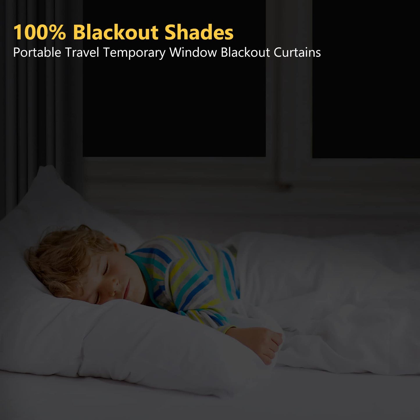 2 Pack Portable Blackout Shades, Window Blackout Shade 94"x55" Travel Curtains for Bedroom Cut to Size to Fit Any Window, Temporary Blinds with Suction Cups for Baby Nursery
