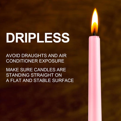 6 Pack Taper Candles - Taper Candles 12 Inch Dripless, Smokeless & Unscented - 8 Hours Long Burning - Hand Poured Tall Candlesticks - Ideal for Weddings, Dinner Parties, and Home Decor