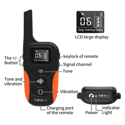 PaiPaitek No Shock Dog Training Collar with Remote 3300ft Range, Strong Vibrating Dog Collar Beep and Vibrate Only, Waterproof & Rechargeable Vibration Collar for Small Medium Large Dogs - No Prongs
