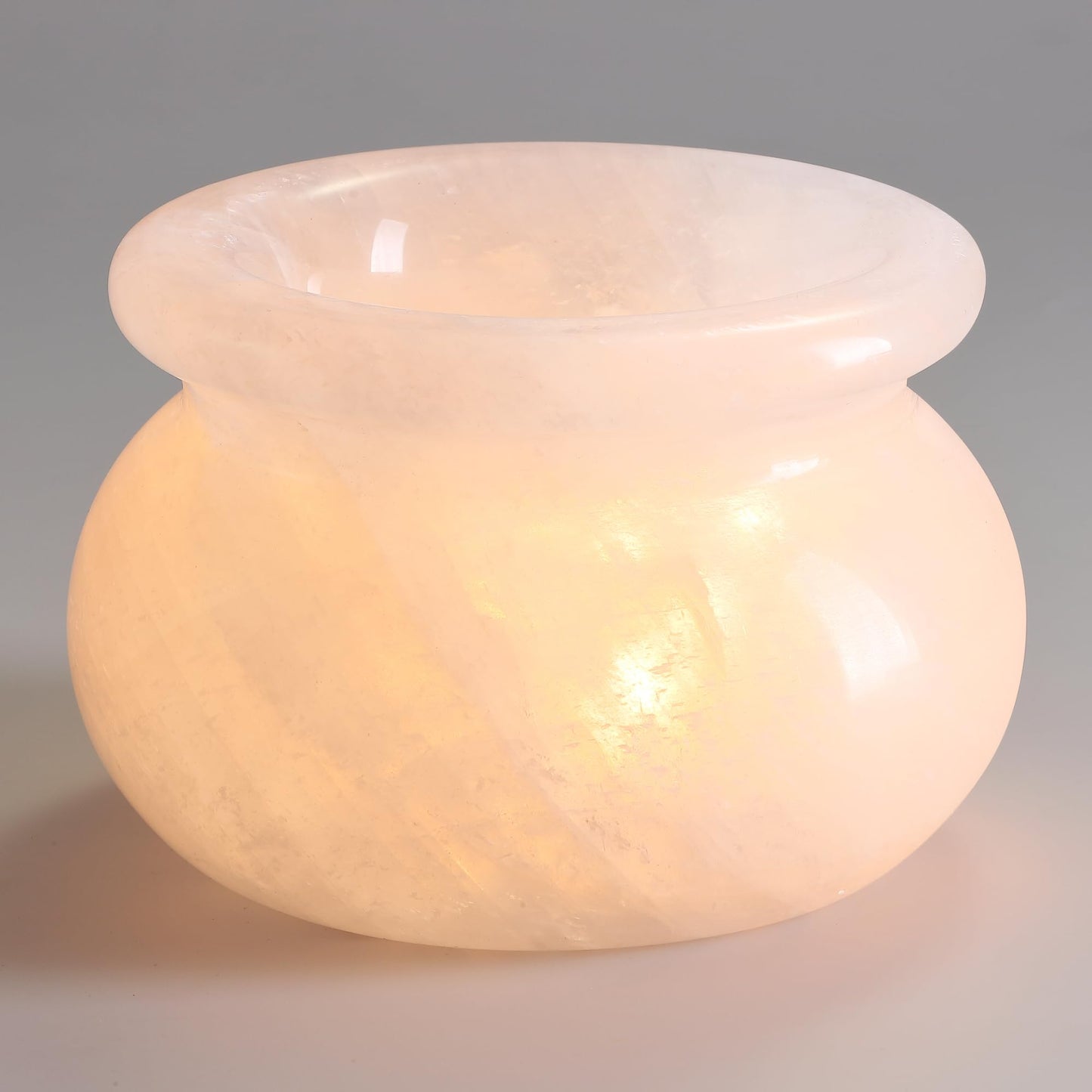 Natural Calcite Tealight Candle Holder, Crystal Bowl, Hand Carved Solid Stone Bowl, Unique Crystal Pattern, Decorative Candle Holder for Home Decor, Bathroom, Meditation, Gift