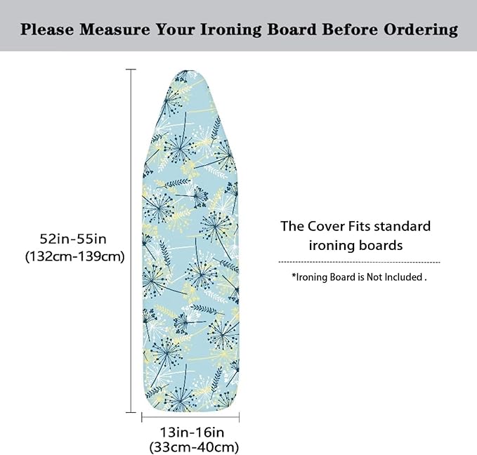 Home Ironing Board Cover, Floral Print Heat Reflective Ironing Board Cushion