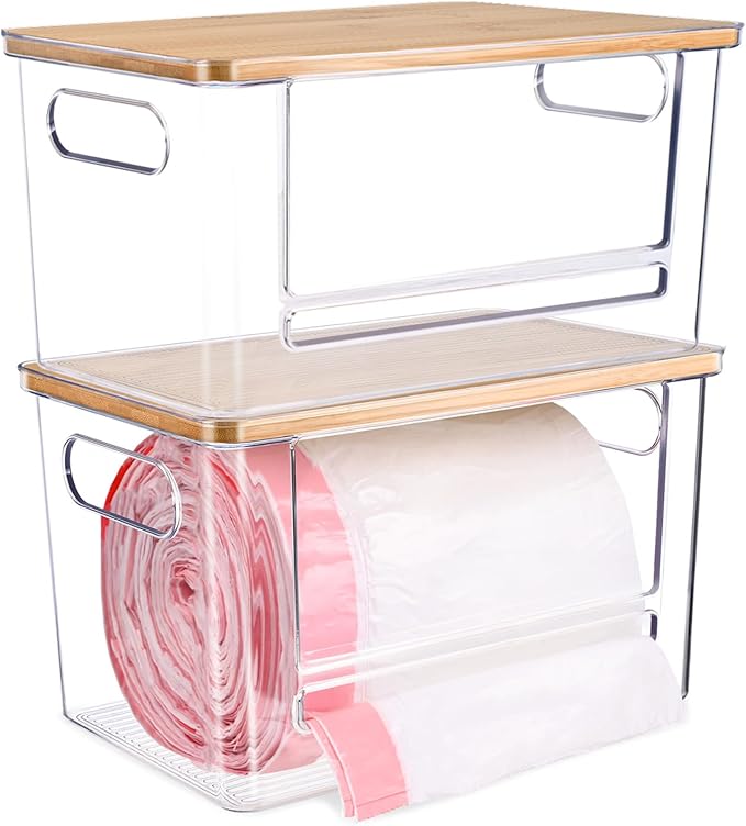 2 PCS Trash Bag Holder Dispenser Under Sink, Extra Large Garbage Bag Holder