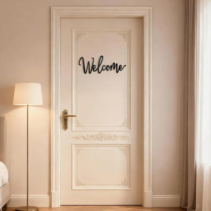 Sinseike Welcome Metal Sign Wall Decor (Black)