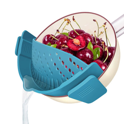 YEVIOR Clip on Strainer for All Pots Pan,Silicone Pasta Strainer Kitchen Gadgets,Collapsible Colander for Noodle,Vegetables,Fruit,Spaghetti (Grey)