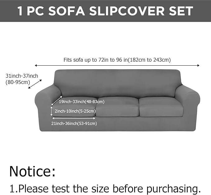 HunnmingRe Sofa Covers for 3 Cushion Couch Stretch Sofa and Loveseat Covers Set