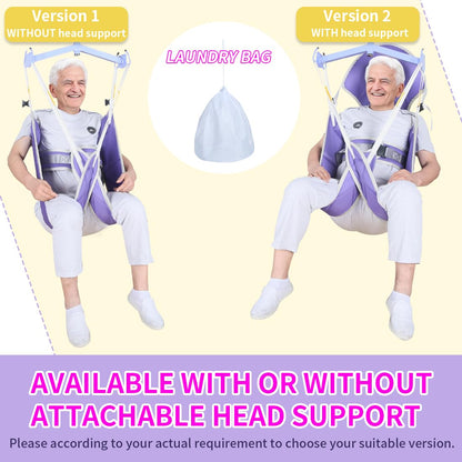EZ Assistive Soft Foam Pad Transfer Lift Sling,Patient Lift Sling for Elderly/Disabled/Handicap Shower Bath or Toileting,1pc Laundry Bag (Large Without Head Support)