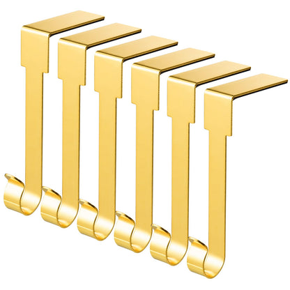 ARCHCRTC 6 Pcs Christmas Stocking Holders Mantel Stcoking Hangers Metal Hanging Hooks Christmas Ornament Hooks Mantel Garland Clips for Thick Fireplace Mantel Staircases Xmas Party Decor (Gold, 6)