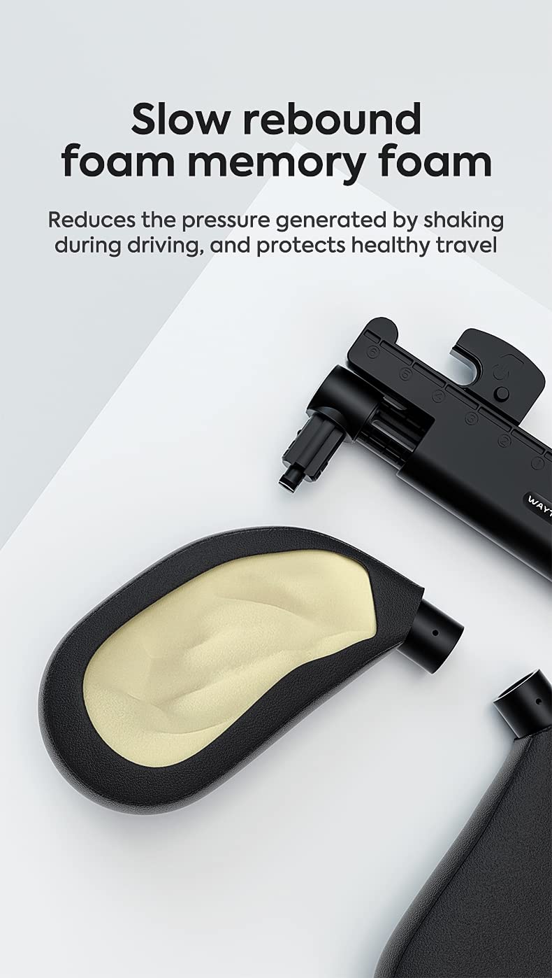 ZOKOE neck pillow kids headrest car kids Quick installation and removal in 1 minute Breathable and soft Supports head and neck Travel Sleep side pillow for adults (Black)