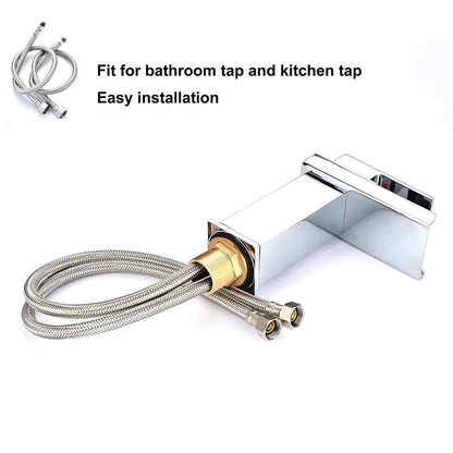 Pack of 2 Kitchen/Basin Monobloc Mixer Tap Connectors Flexi Pipes Tails British Standard Pipe M10 x1/2 Fitting 600mm Long