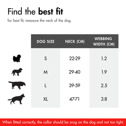 EzyDog Double Up Dog Collar - Reflective Dog Collar with ID Tag D-Ring, For Small to Large Dogs - Soft-Touch, Reflective, Durable - For Active Pets