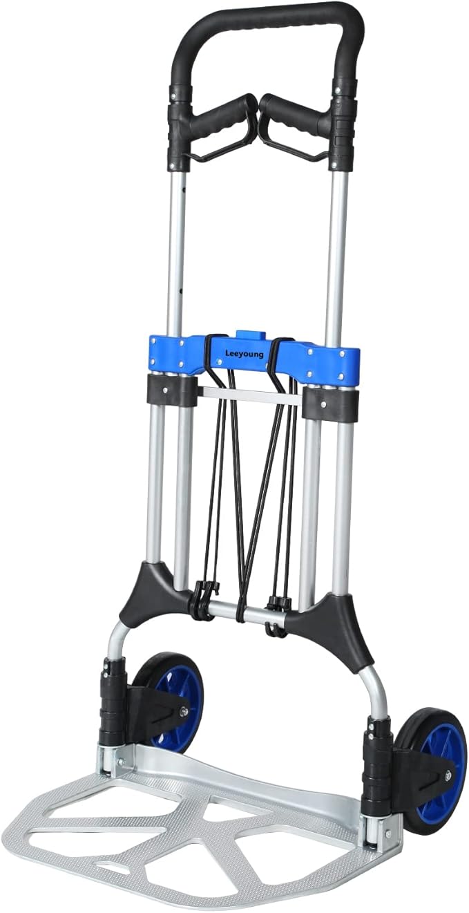 Folding Hand Trucks Heavy Duty by Leeyoung, 500 lb Aluminium Folding Hand Cart