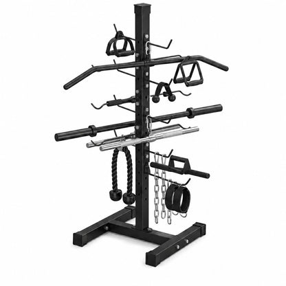Frienda Steel Lat Bar Organizer, Home Gym Accessories, Lat Pulldown Attachments Cable Attachment Storage Rack Cable Attachments for Gym Rack Storage Heavy Duty Steel Organizer Home Use