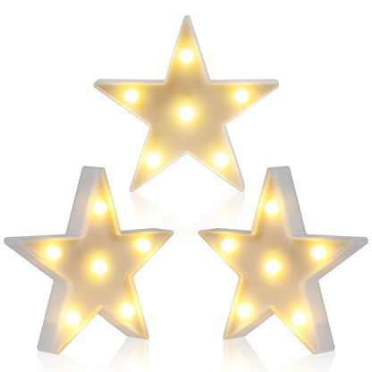clothmile 3 PCS LED Night Light LED White Star Night Light Can Be Hung on The Wall Kids Room Light, Suitable for Birthday Party Holiday Decoration Baby Room Nursery Decoration