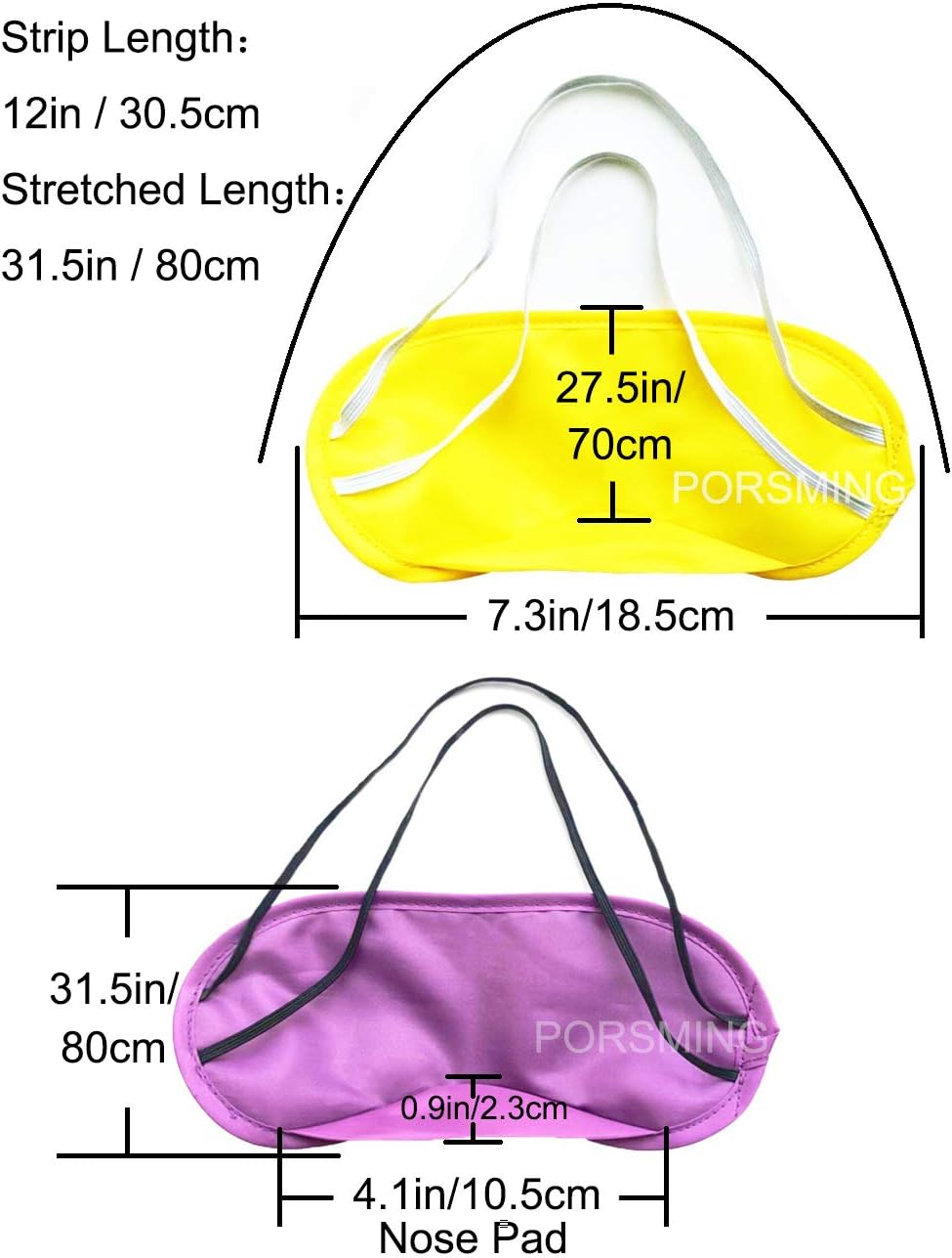 Eye Mask Sleep Masks Pack of 36 PorsMing Sleeping Mask Blindfold Eye Cover Team Building Games Party with Nose Pad and Adjustable Strap for Women Men Kids 4 Layers Colors (18 Color 36 Pieces)