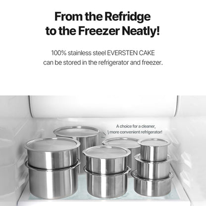 EVERSTEN CaKE 5PCS Stainless Steel Food Storage Containers With Lids 5PCS Canister Set Kitchen Appliances Dishwasher Safe Premium South Korea