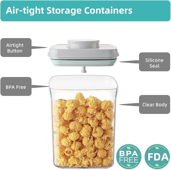 Ankou Airtight Container Set Stackable One Press Openning Food Containers