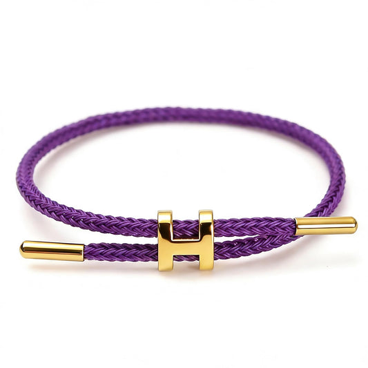 PPbuky Steel Bracelet Link, Adjustable H-shape Wire Rope Bracelet, Lucky Jewelry with Titanium Buckle for Birthday, Valentine's, Graduation, Fashion Gift for Women, Men, Lovers, Friends, Purple