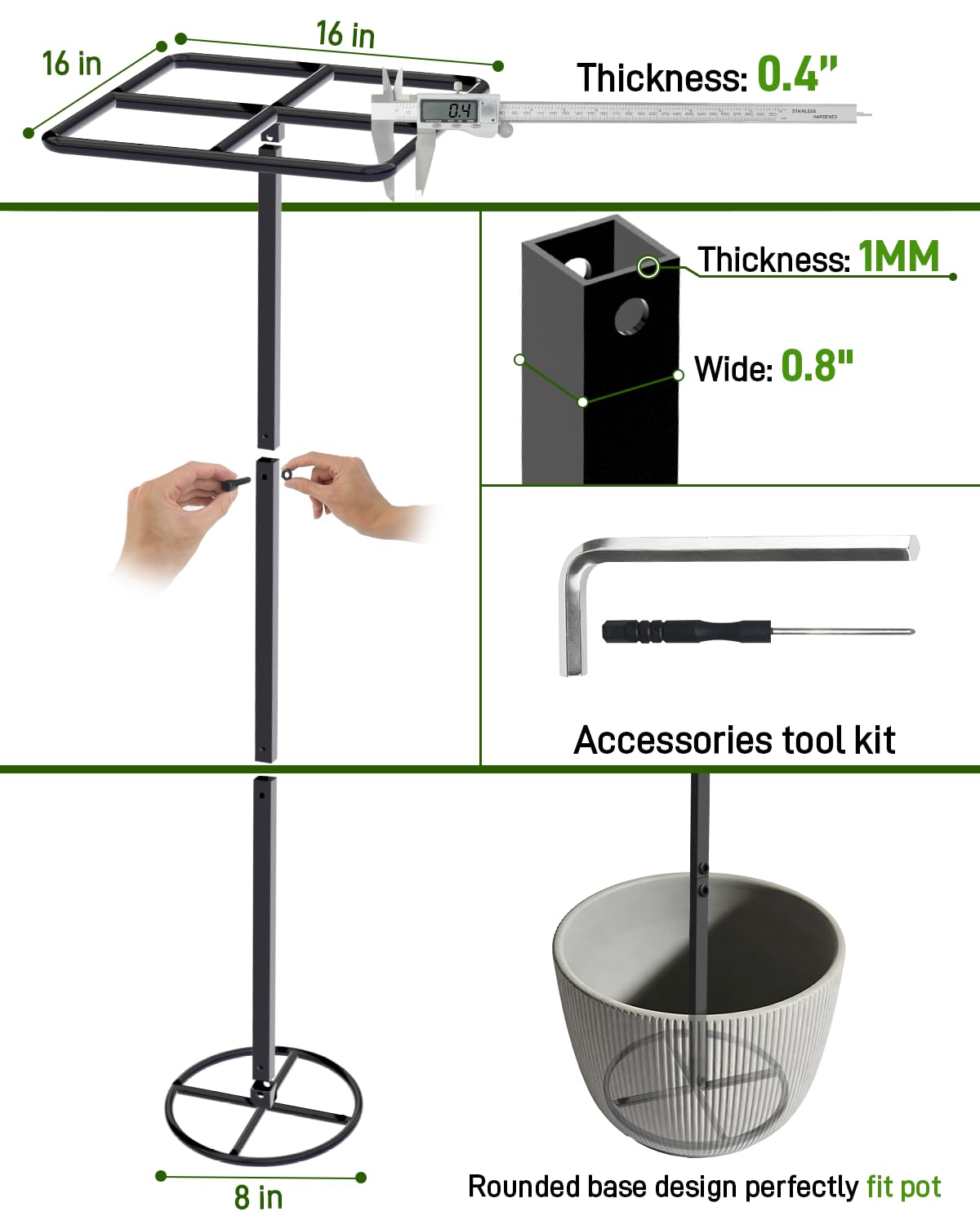 2 Pack 66''×16'' Heavy-Duty Metal Dragon Fruit Trellis, Adjustable Gardening Support Stand for Vertical Climing Plants,Trees,Cactus Garden Outdoor Indoor Potted Support