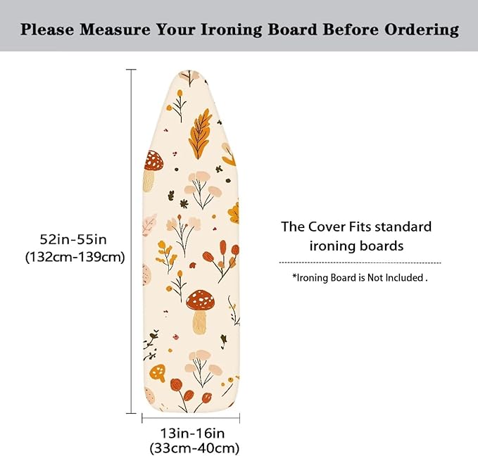 Iron Board Pad, Elastic Edge Ironing Board Cover, Full Size Scorch Resistant