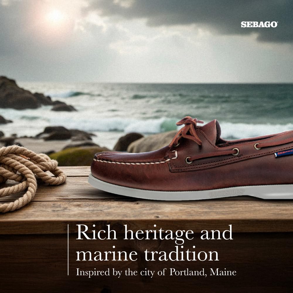 Sebago Docksides, Men Boat Shoes, Brown (Brown Oiled Waxy Lea), 9.5 UK (44 EU)