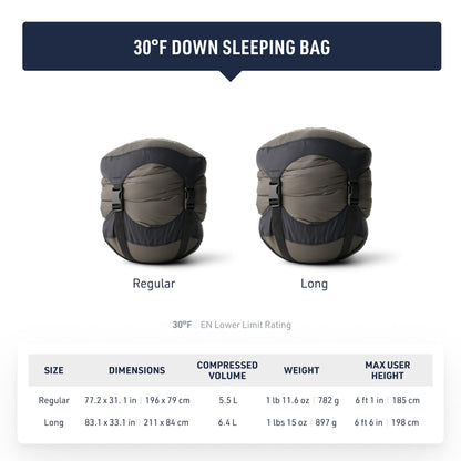 Sea to Summit Ascent Down Sleeping Bag, 30-Degree, Long