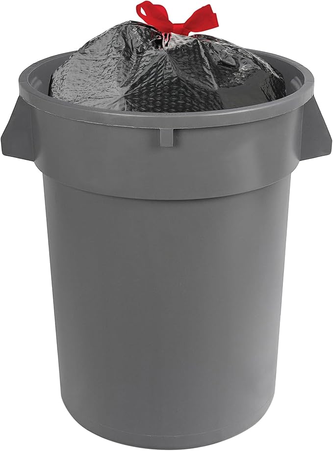 Amazon Basics Flextra Multipurpose Drawstring Trash Bags, 30 Gallon
