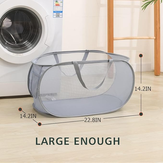 Pop Up Laundry Hamper, Collapsible Horizontal Baskets