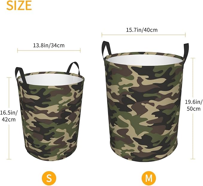 Green Camouflage Laundry Hamper Bag