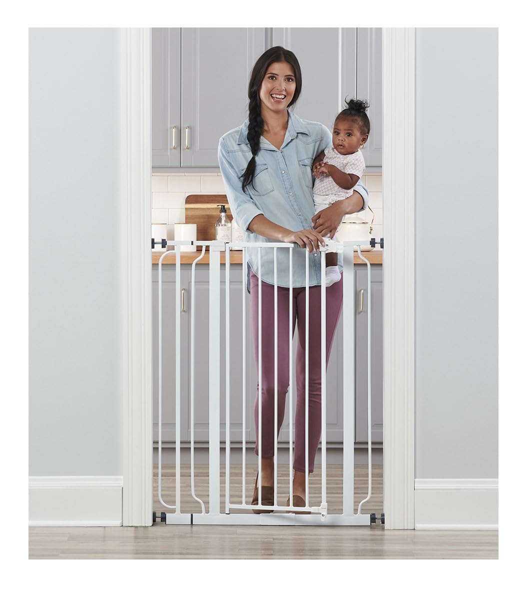 Regalo Easy Step Walk Thru Baby Safety Gate Pressure Mount with Included Extension Kit (104 cm)