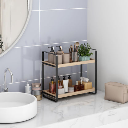 Bathroom Counter Organizer,Bathroom Countertop Organizer,Counter Shelf,Countertop Storage,Organization and Storage,Makeup Shelf,Sink Caddy(Brown 3 Tier)