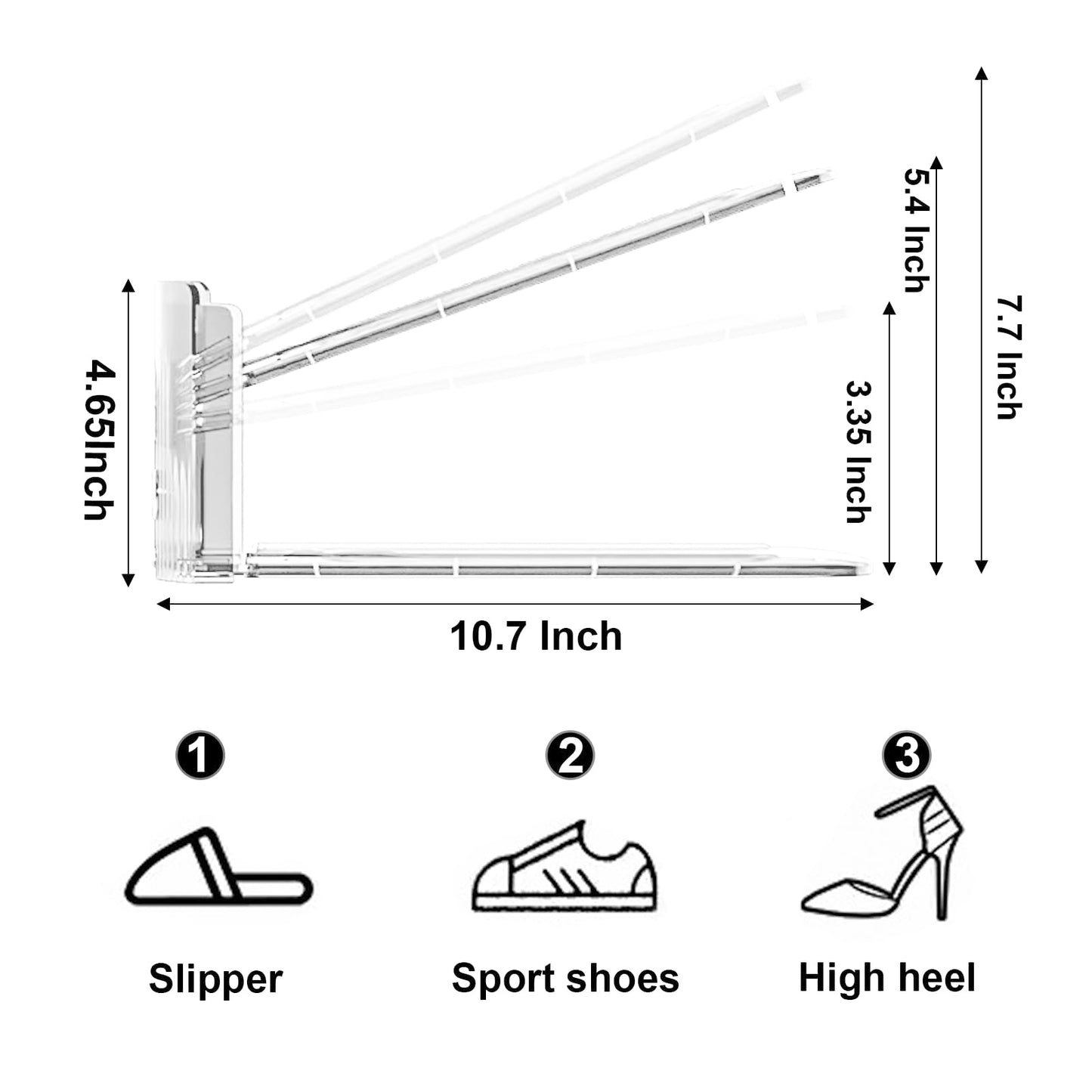 CiBiZi Shoe Slots Organizers 10Pack Shoe Stacker Adjustable Space Saver 50% Shoe Rack Holder Oraganizers for Closet Cabinet Storage Clear