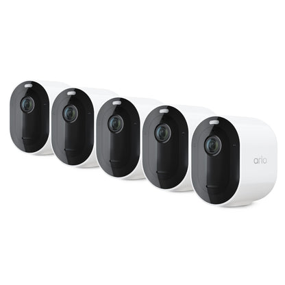 Arlo Pro 5S Spotlight Security Camera 2K HDR | Outdoor | Wireless | Dual-Band Wi-Fi Connects to Strongest Network |12X Zoom, 2-Way Audio, Siren, Color Night Vision,Live Stream(White, 4 Cameras)