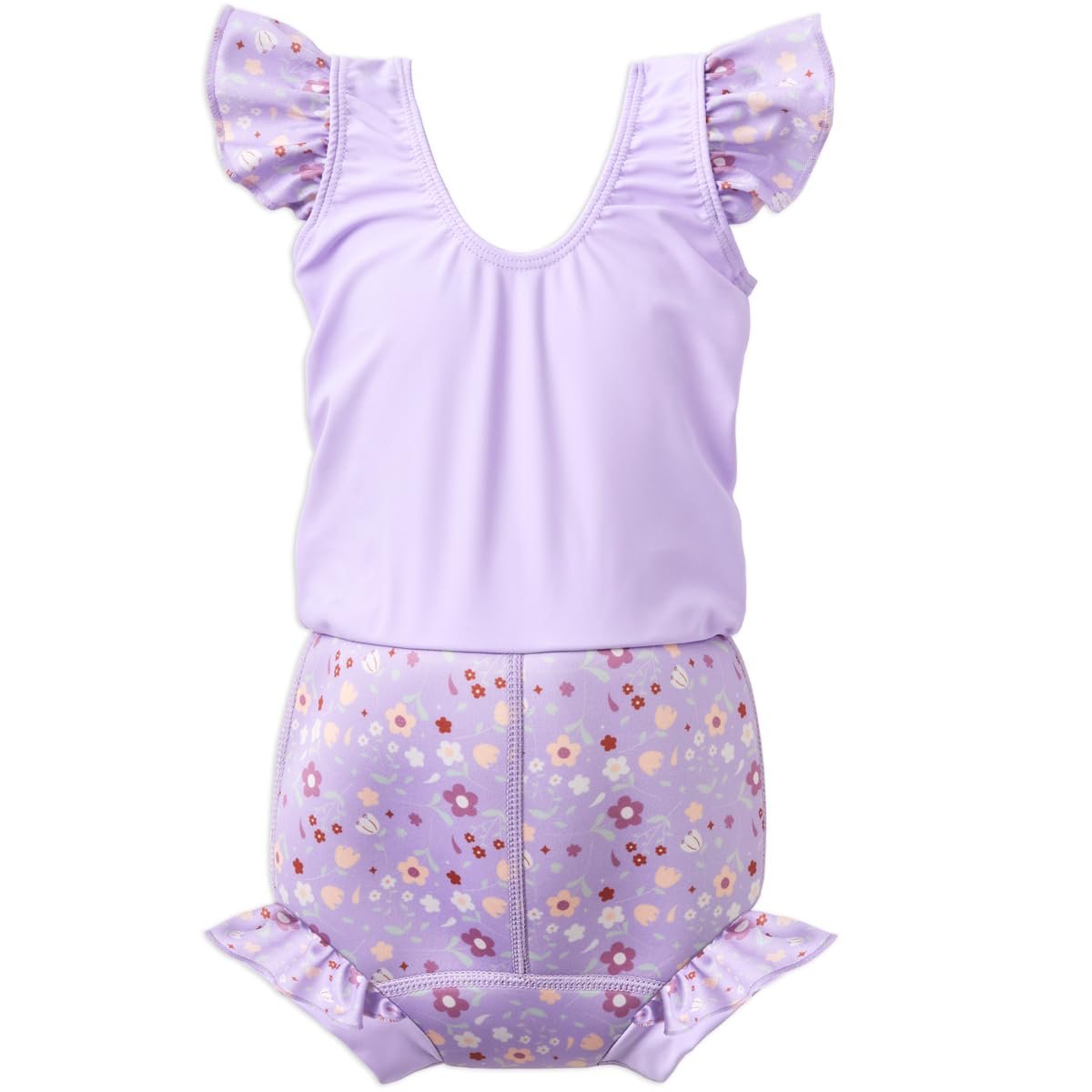 Splash About Baby Girls Happy Costume One Piece Swimsuit, Lilac Spring, 2-3 Years UK