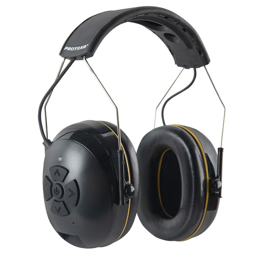 Hearing Protection with Bluetooth,Wireless Noise Canceling Headphone 30dB SNR,NO Radio Function,Rechargeable Battery Earmuffs,Long Playtime,Ideal for Lawn Mowing,Woodworking,Concerts(Black)