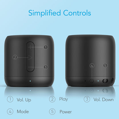 Anker Super-Portable Bluetooth Speaker Soundcore Mini with 15-Hour Playtime, Wireless Speaker with 66-Foot Bluetooth Range, Enhanced Bass, Noise Cancelling Microphone, For Outdoor, Travel, Home