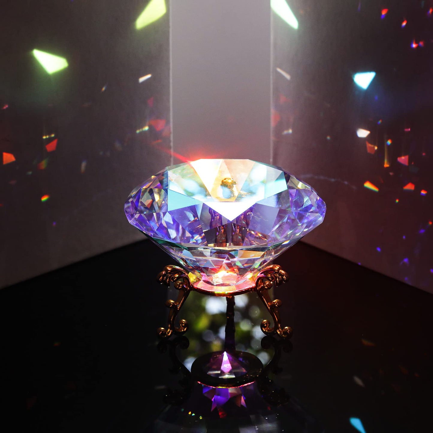 SWTHONY Bundle of 80mm and 90mm Crystal Diamond Paperweight Gems Home Decor