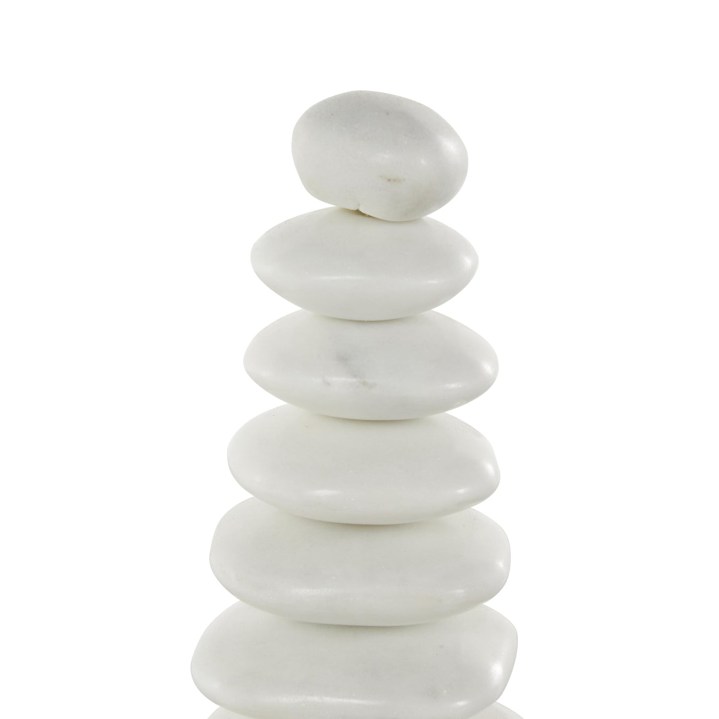 Deco 79 Marble Abstract Decorative Sculpture Stacked Stone Home Decor Statue with Black Block Base, Accent Figurine 3" x 3" x 9", White