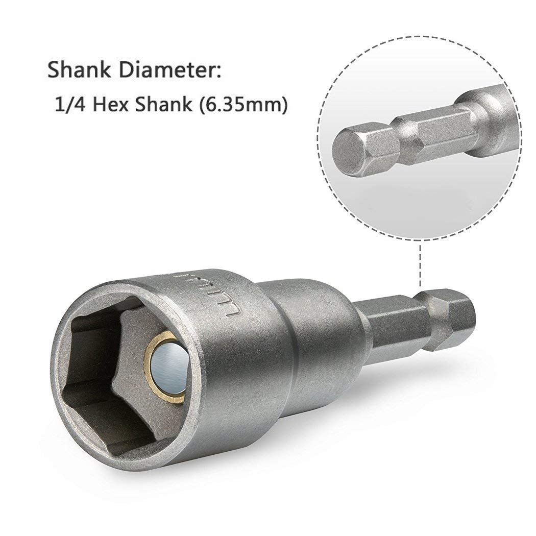 6-19mm Magnetic Nut Setter Driver Drill Bit Set 1/4 inch Hex Shank Quick Change Metric Nut Driver Set - 10pcs