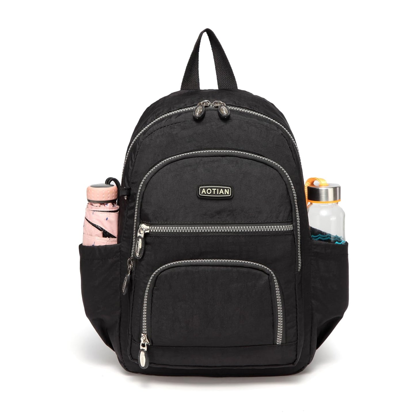 AOTIAN Women's Lightweight Sturdy Nylon Little Handy Backpack 9 litres, Black