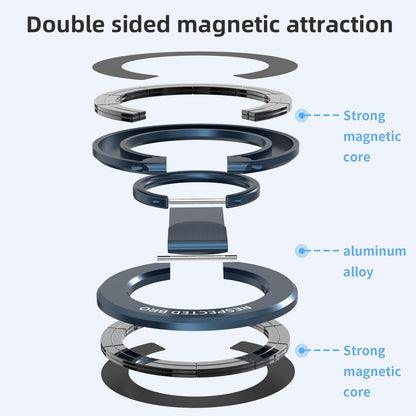 RESPECTED-BRO-Magnetic-Phone-Ring-Holder with Dual Rings, Compatible with iPhone 17/16/15/14/13/12, Multifunctional Stand for Desk,Office,Gym,Kitchen & All Metal Surfaces, Finger Loop Grip (Dark Blue)