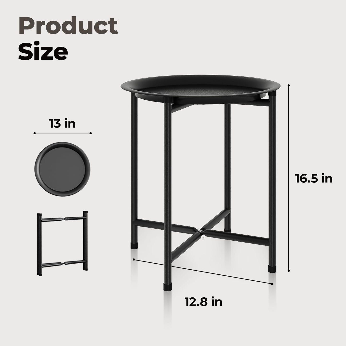 Bamworld Plant Stand Indoor Tall Plant Table for Large Plants Outdoor Plant Stool Metal Plant Holder for Patio Garden Balcony Living Room Black