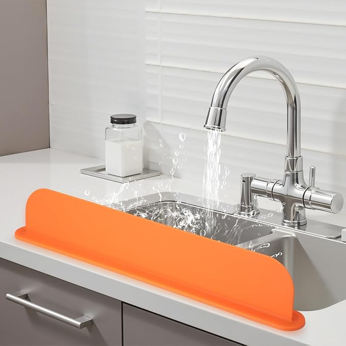 19.29 inch Sink Water Splash Guard, Silicone Sink Splash Guard, Backsplash